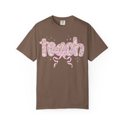 Cute Teacher Gift: Floral Teach Tee
