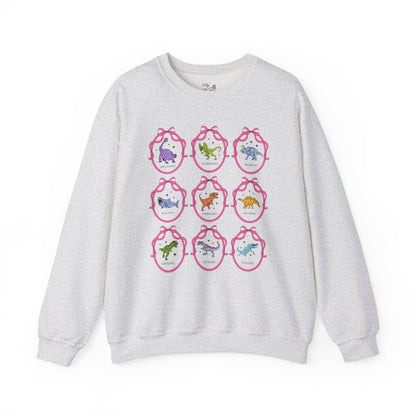 Dinosaur Lover Sweatshirt with Cute Ribbon Frames