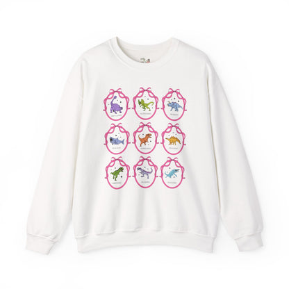 Dinosaur Lover Sweatshirt with Cute Ribbon Frames