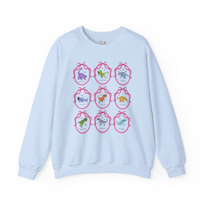 Dinosaur Lover Sweatshirt with Cute Ribbon Frames
