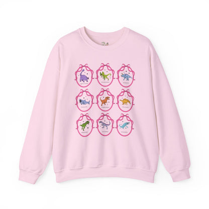 Dinosaur Lover Sweatshirt with Cute Ribbon Frames