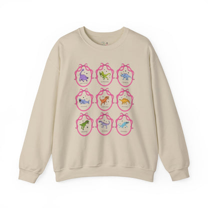 Dinosaur Lover Sweatshirt with Cute Ribbon Frames
