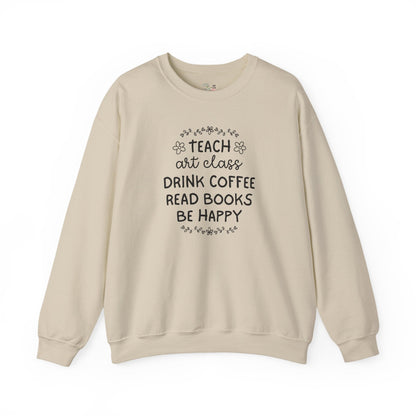 Elementary Art Teacher Sweatshirt with Flowers