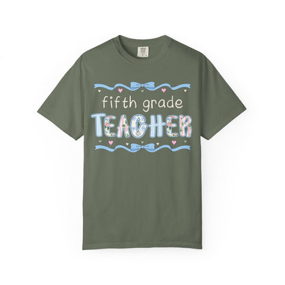 Fifth Grade Teacher Tee with Bow