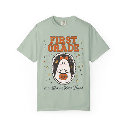 First Grade Halloween Teacher Tee