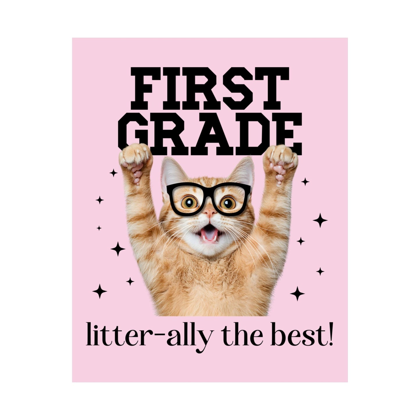 First Grade Teacher Cat Lover Poster