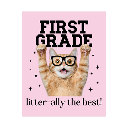 First Grade Teacher Cat Lover Poster