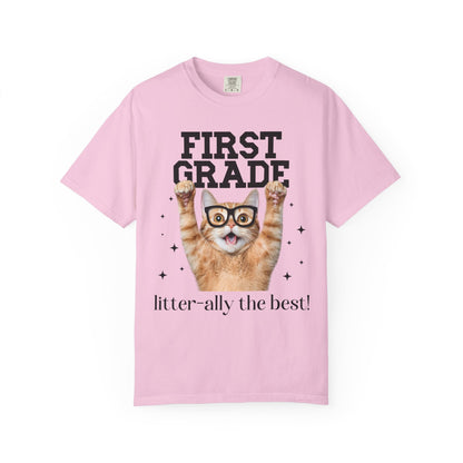 First Grade Teacher Cat Tee