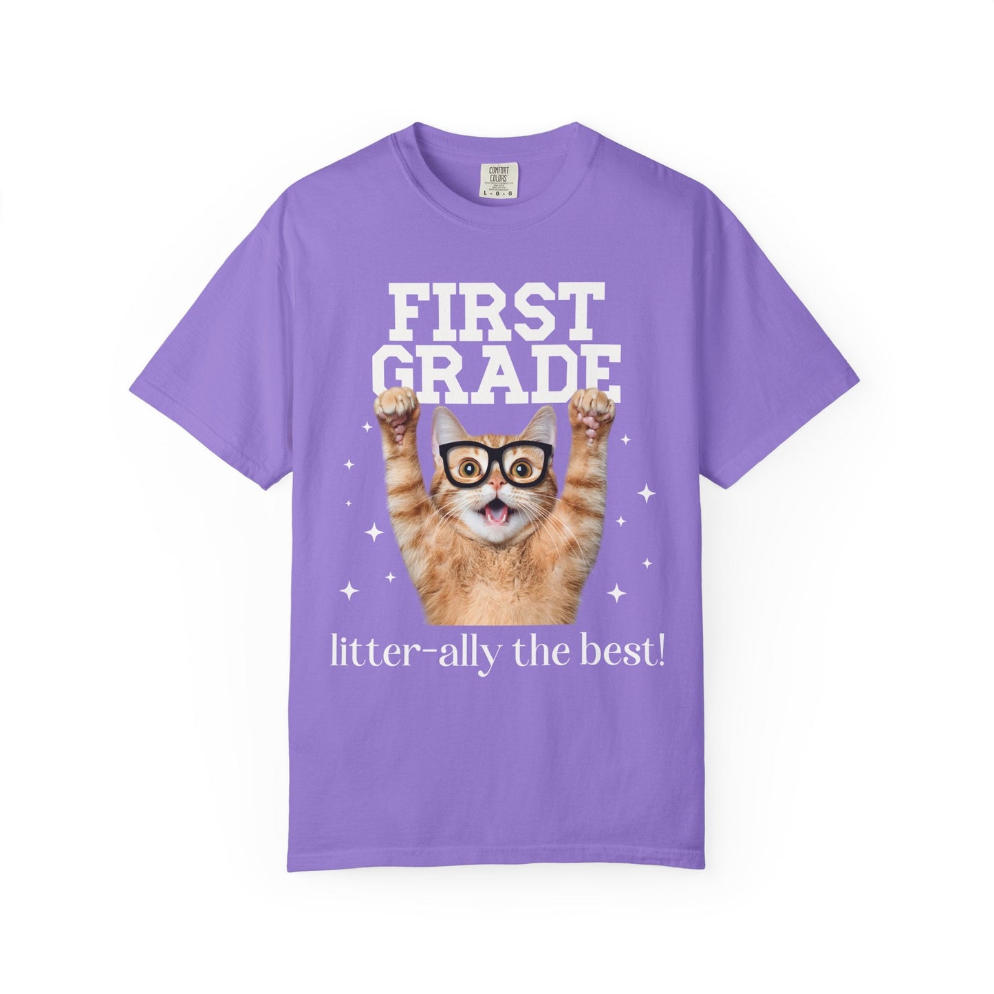 First Grade Teacher Cat Tee