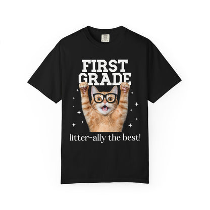 First Grade Teacher Cat Tee