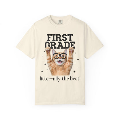 First Grade Teacher Cat Tee