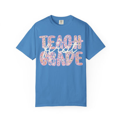 First Grade Teacher Floral Tee