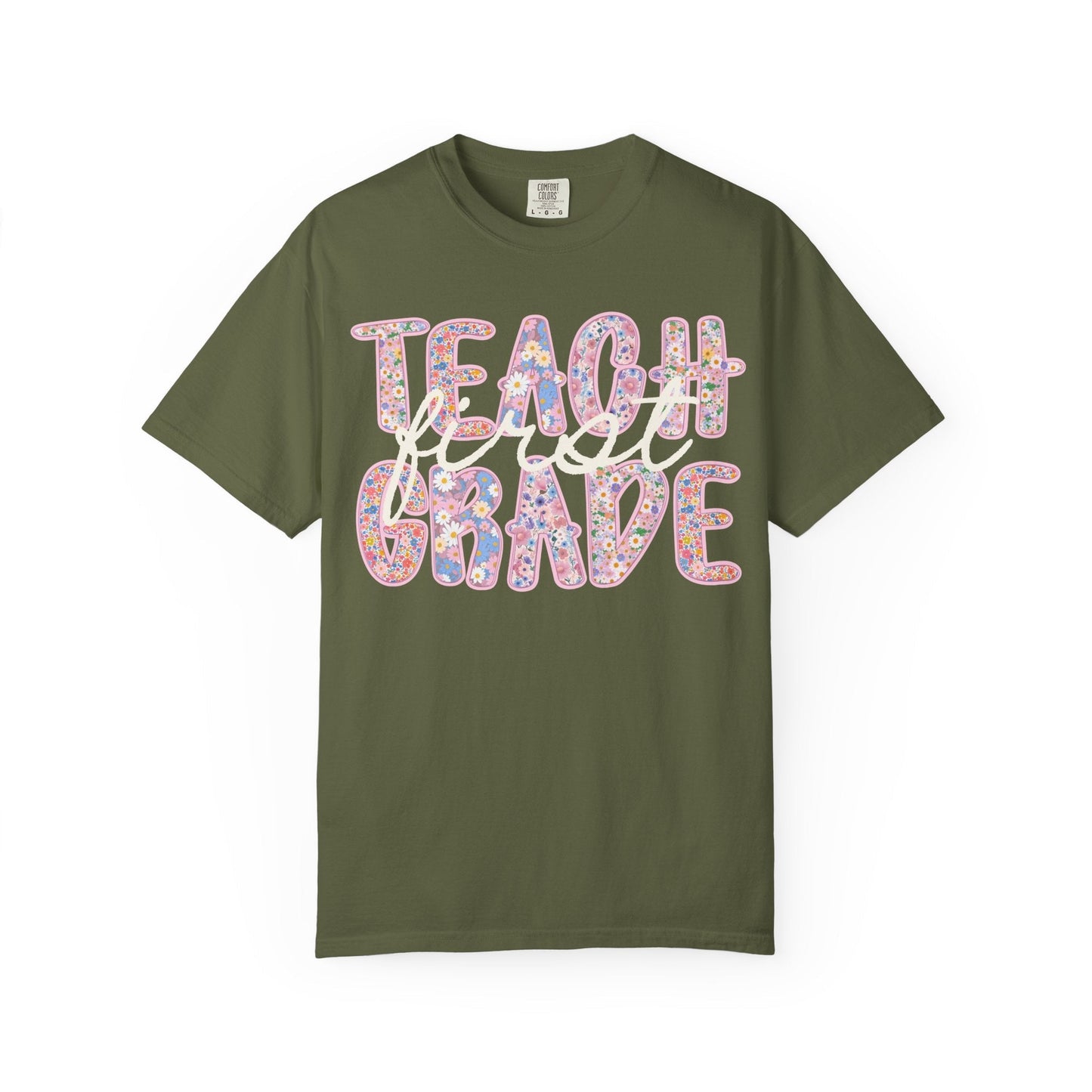 First Grade Teacher Floral Tee