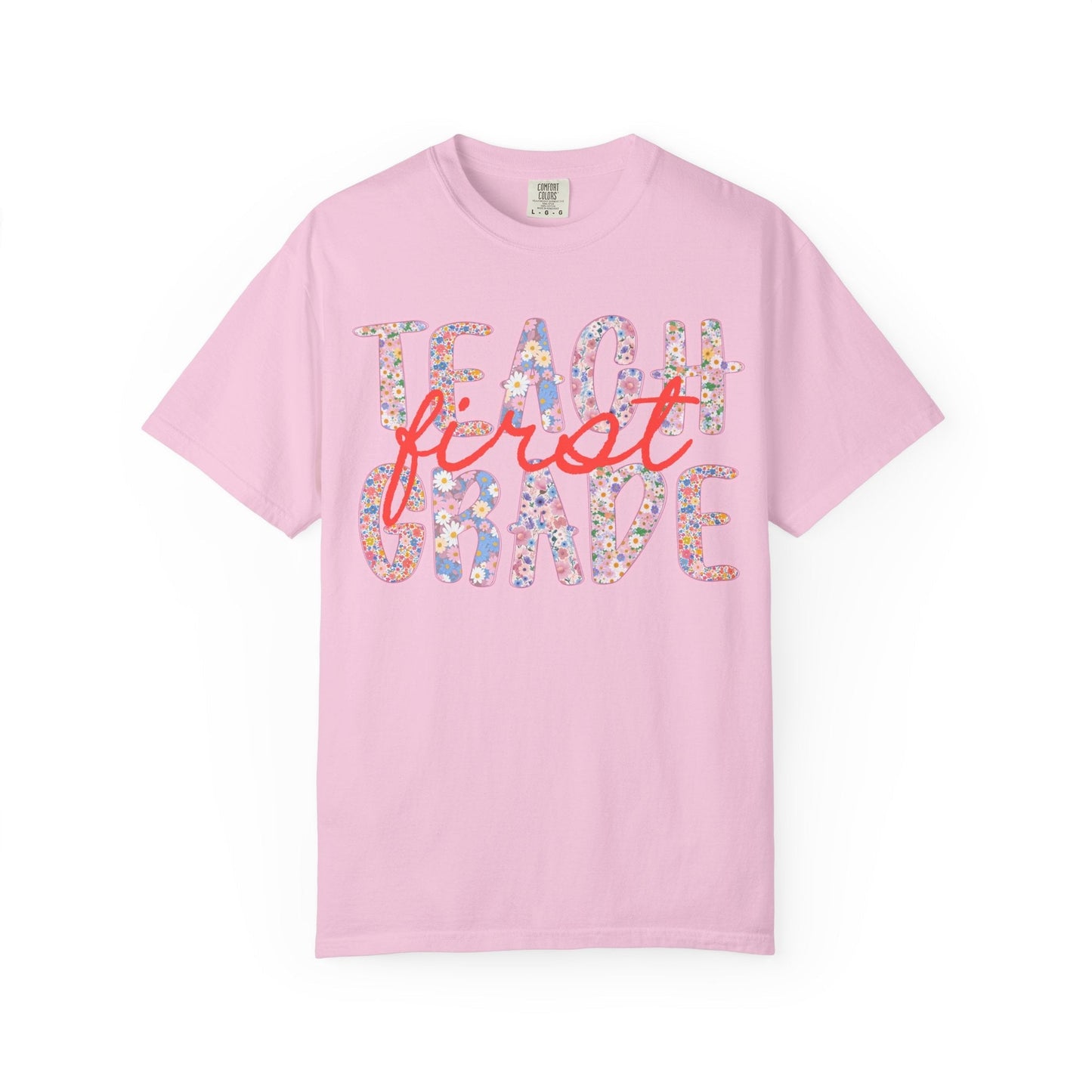 First Grade Teacher Floral Tee