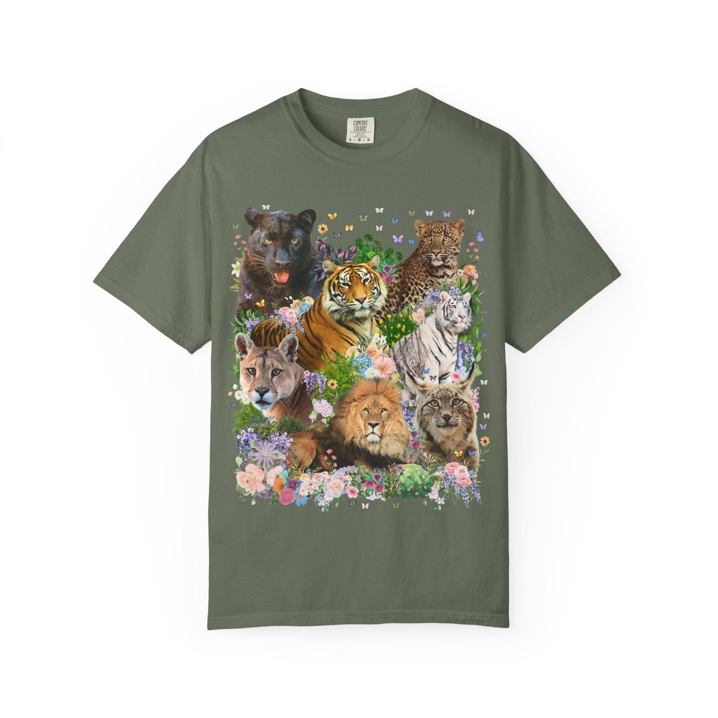 Floral Big Cat Collage