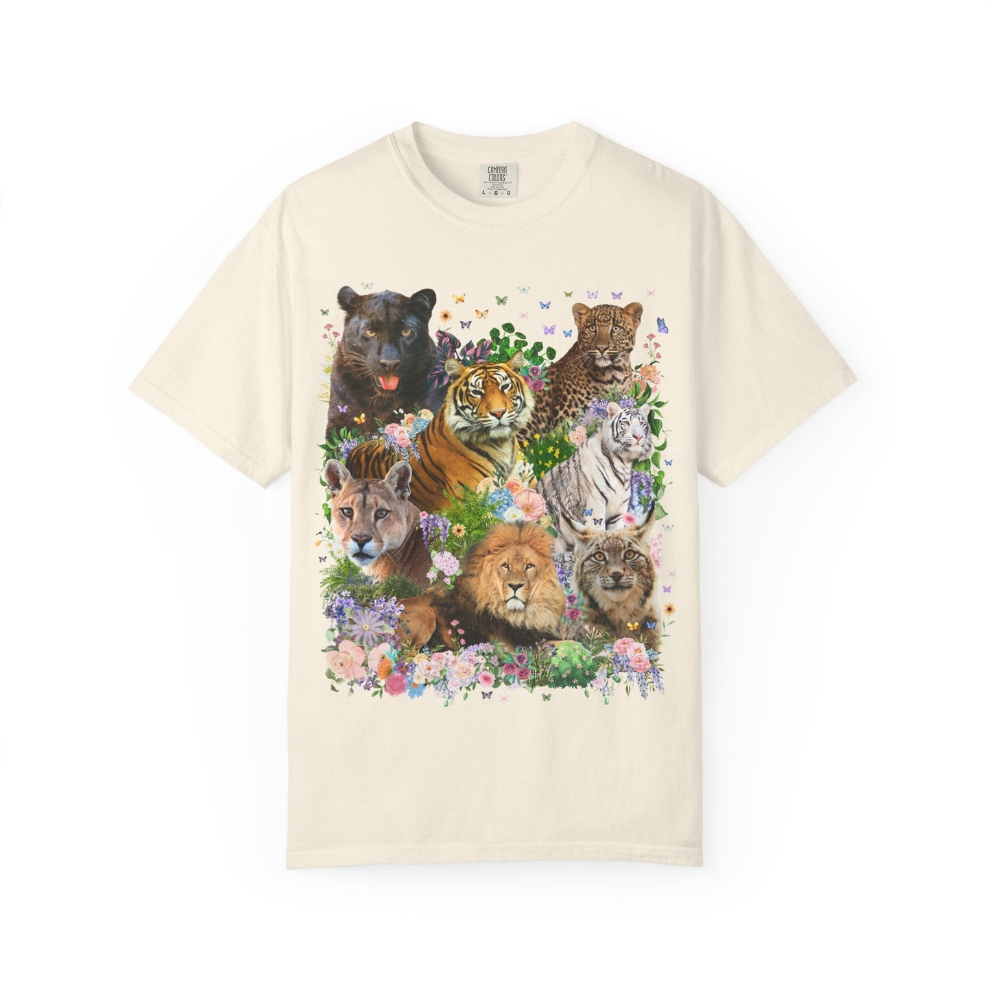 Floral Big Cat Collage