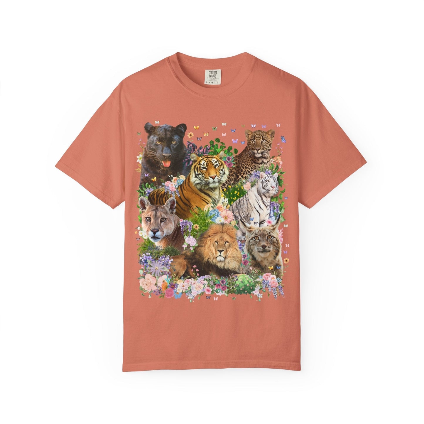 Floral Big Cat Collage