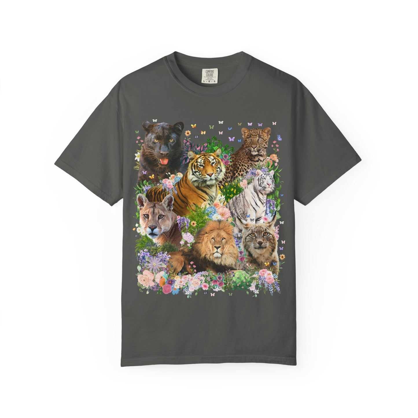 Floral Big Cat Collage