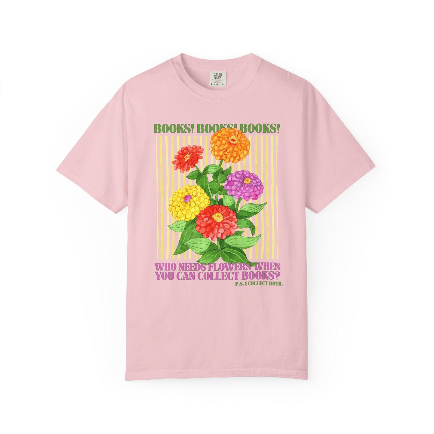 Floral Book Lover Tee Shirt for Reader