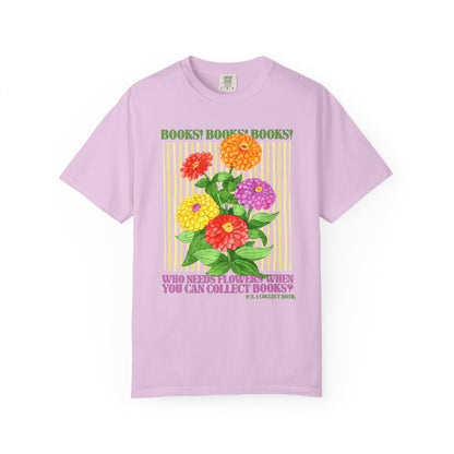 Floral Book Lover Tee Shirt for Reader