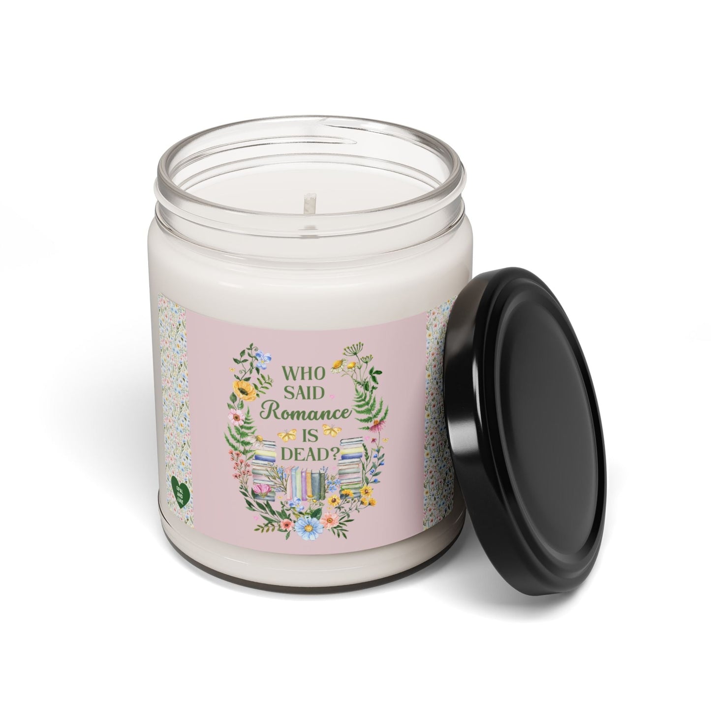 Floral Bookish Candle for Romance Reader