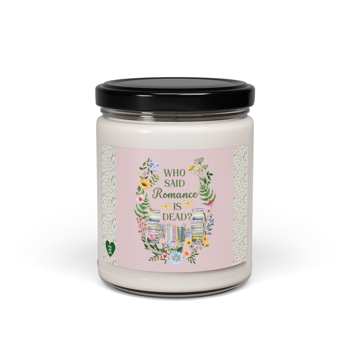 Floral Bookish Candle for Romance Reader