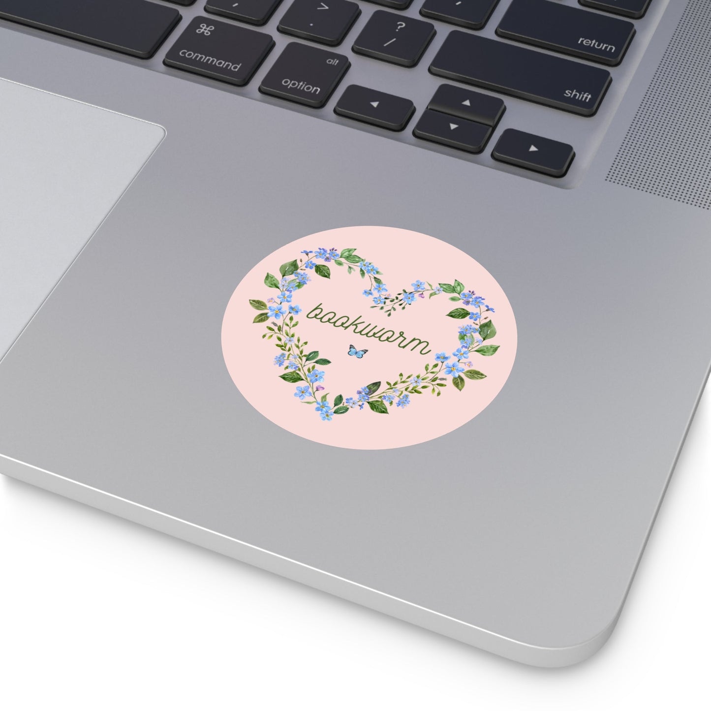 Floral Bookworm Sticker