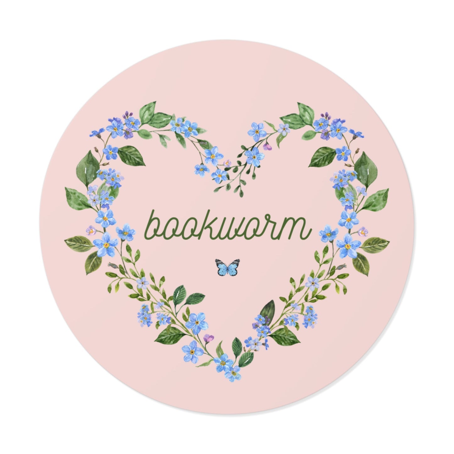 Floral Bookworm Sticker