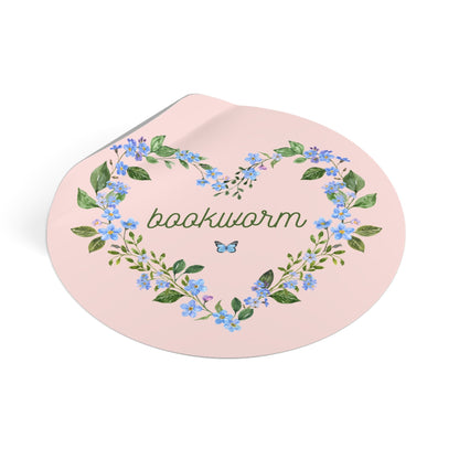 Floral Bookworm Sticker