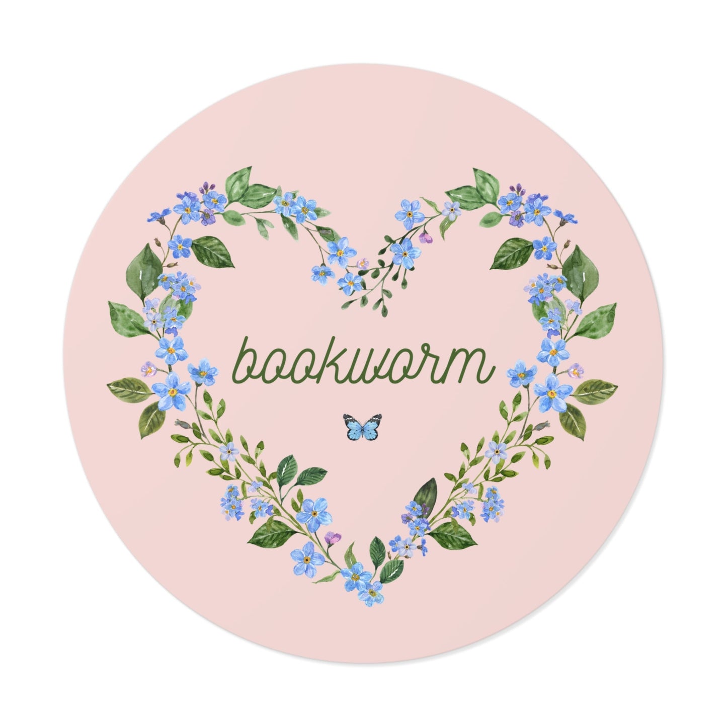 Floral Bookworm Sticker