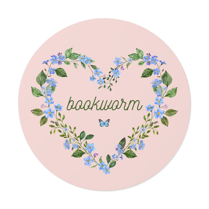 Floral Bookworm Sticker
