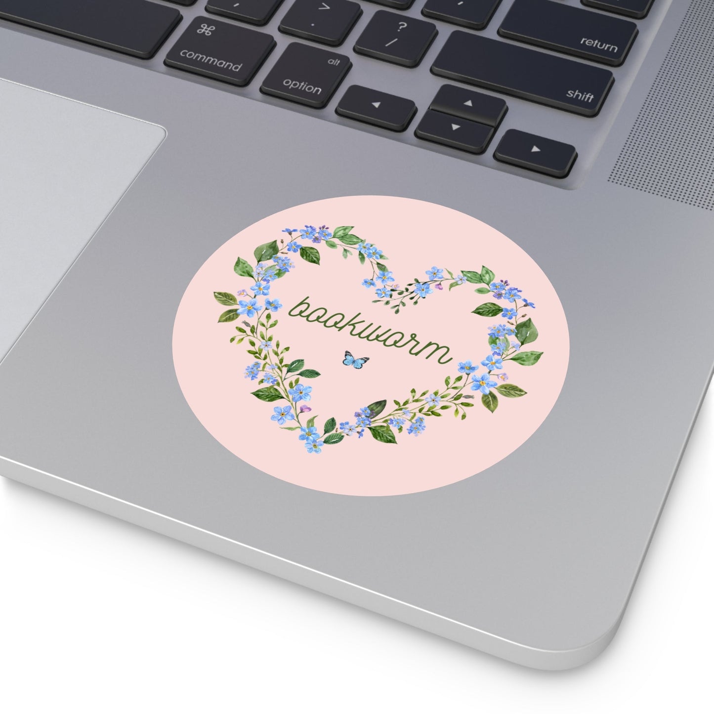 Floral Bookworm Sticker