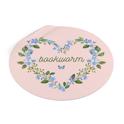 Floral Bookworm Sticker