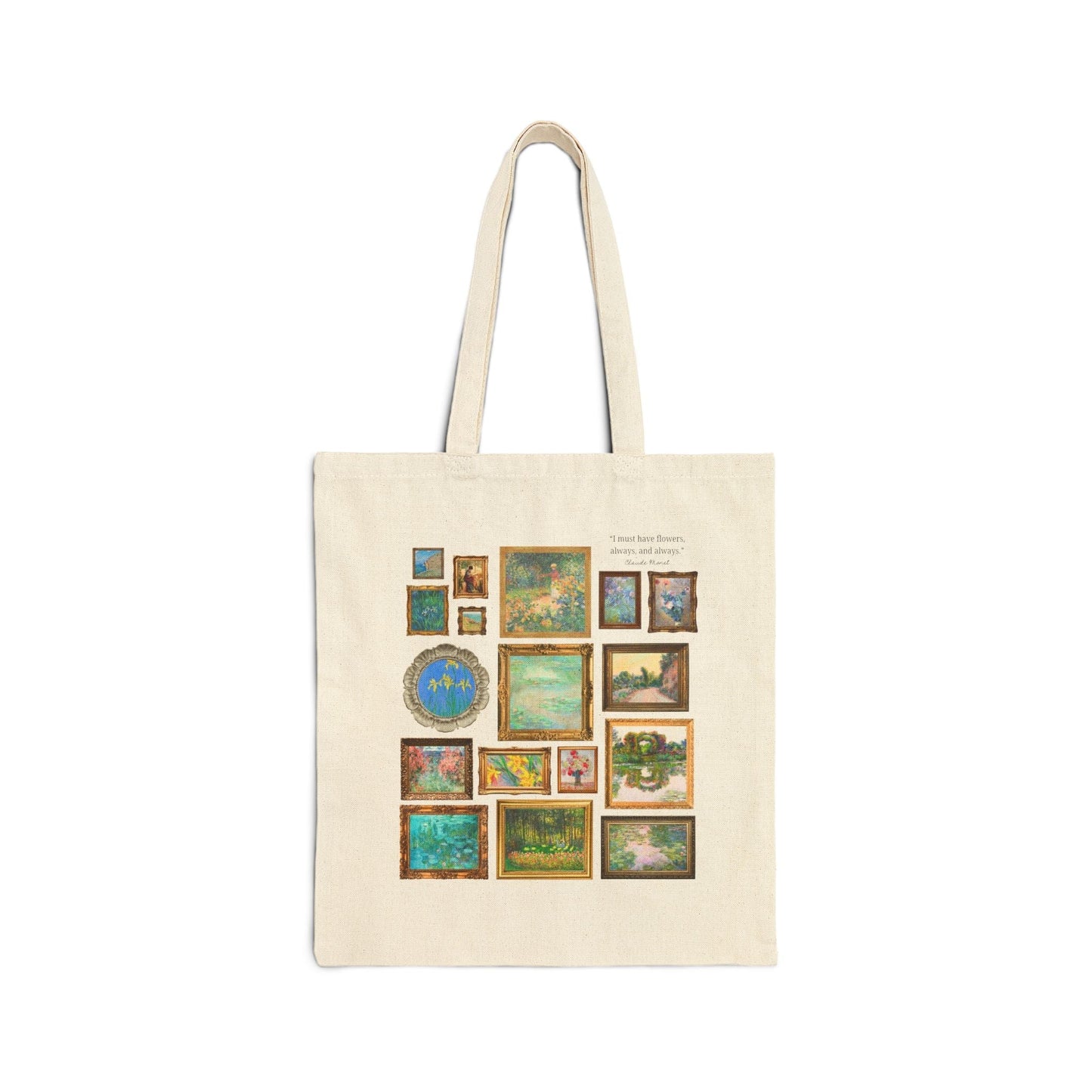 Floral Claude Monet Tote Bag for Art Historian