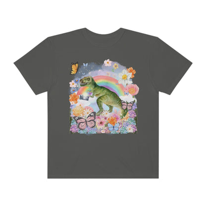 Floral Dinosaur Holding a Camera: Funny Photographer Tee