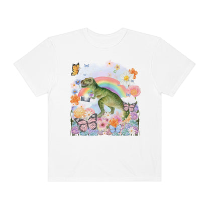 Floral Dinosaur Holding a Camera: Funny Photographer Tee