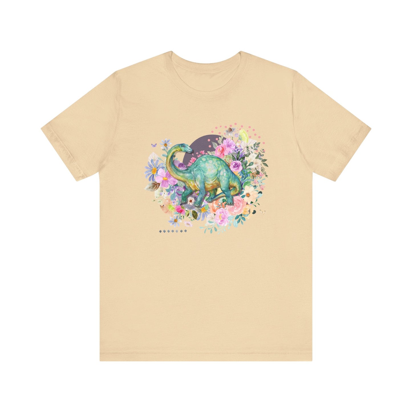 Floral Dinosaur T-Shirt for Brachiosaurus Lover