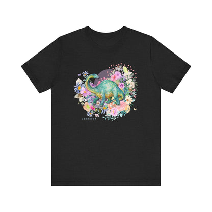 Floral Dinosaur T-Shirt for Brachiosaurus Lover