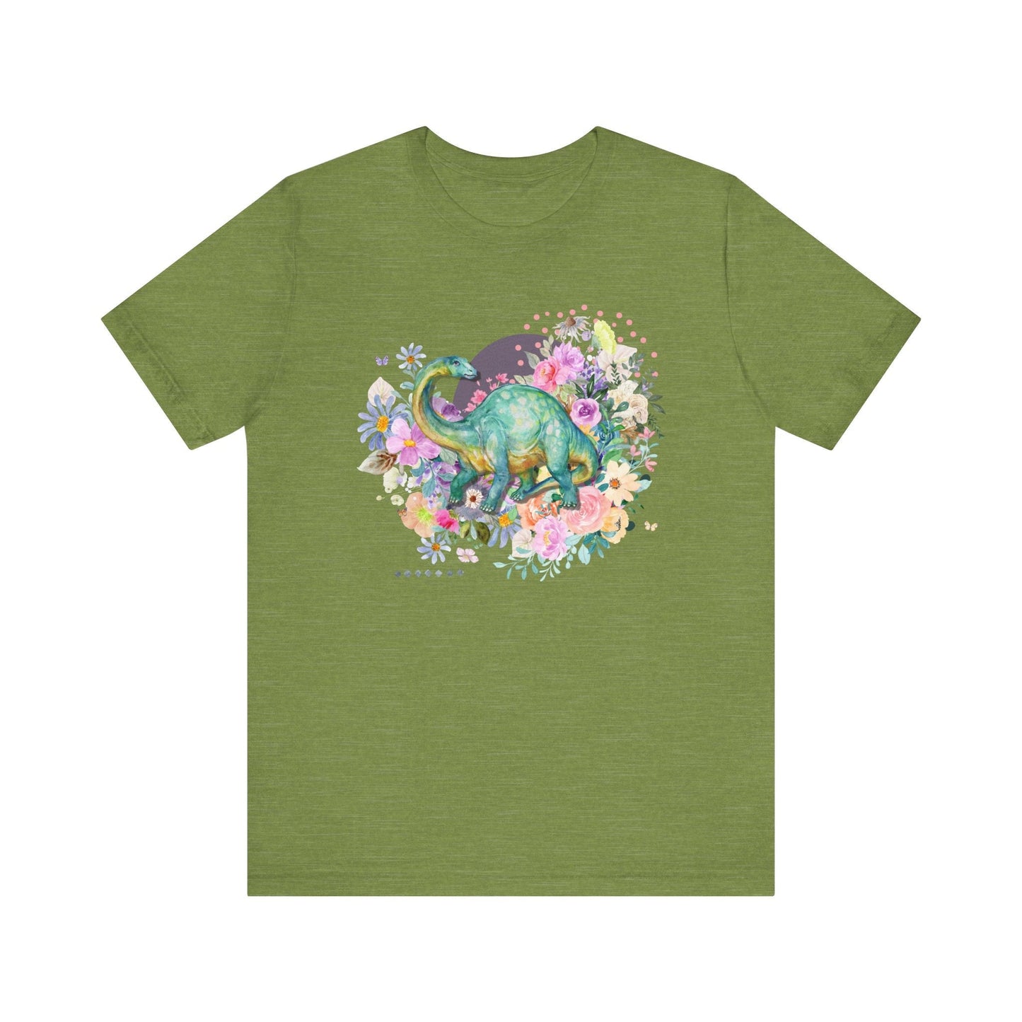 Floral Dinosaur T-Shirt for Brachiosaurus Lover