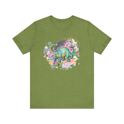 Floral Dinosaur T-Shirt for Brachiosaurus Lover