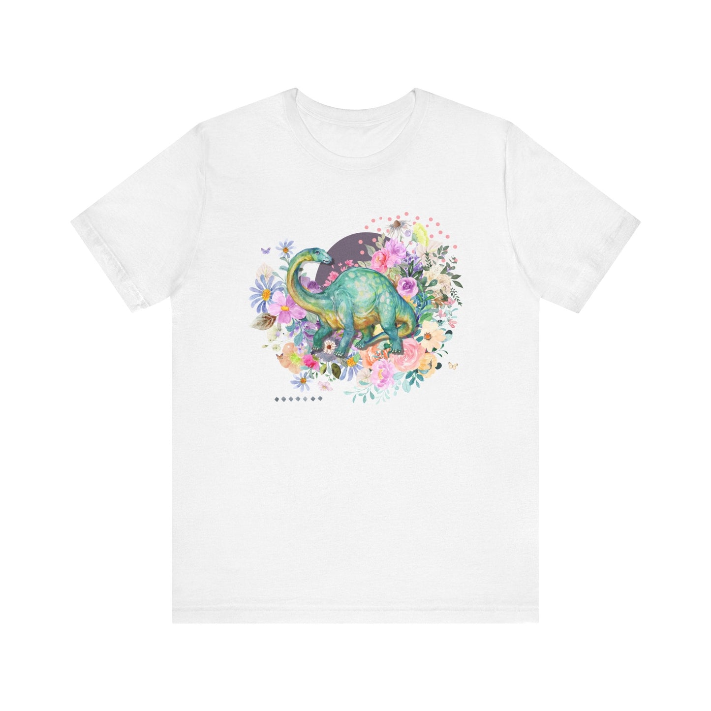 Floral Dinosaur T-Shirt for Brachiosaurus Lover