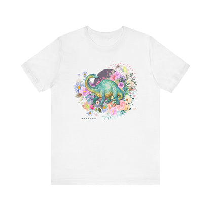 Floral Dinosaur T-Shirt for Brachiosaurus Lover