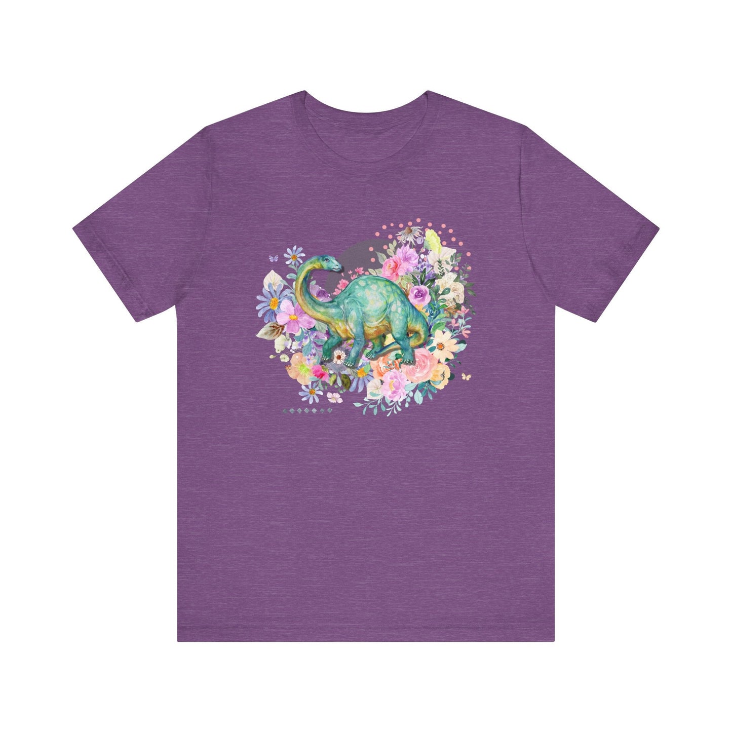 Floral Dinosaur T-Shirt for Brachiosaurus Lover