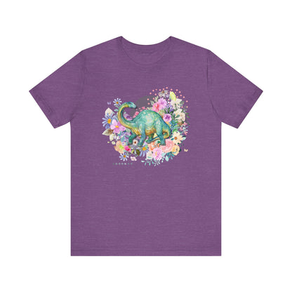 Floral Dinosaur T-Shirt for Brachiosaurus Lover