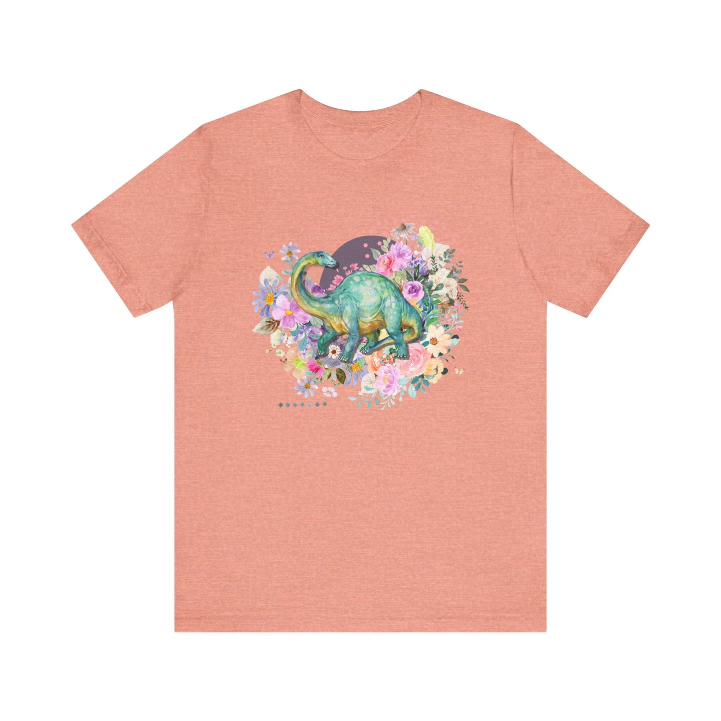 Floral Dinosaur T-Shirt for Brachiosaurus Lover
