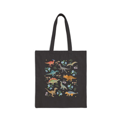Floral Dinosaur Tote Bag
