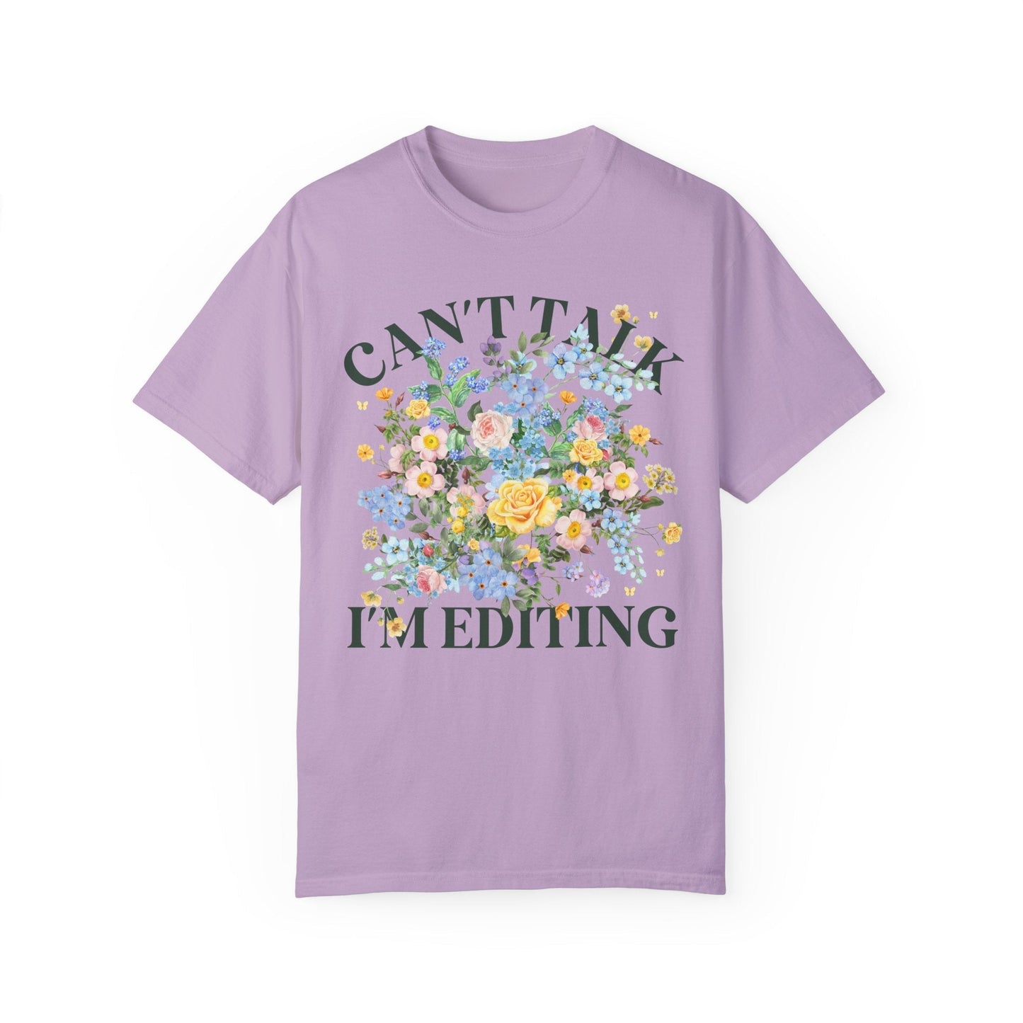 Floral Editing Day Tee Shirt for Wedding Photographer