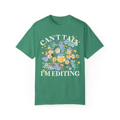Floral Editing Day Tee Shirt for Wedding Photographer