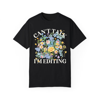 Floral Editing Day Tee Shirt for Wedding Photographer