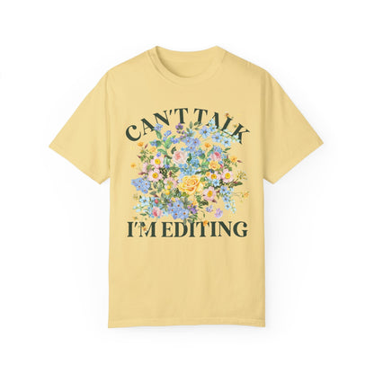 Floral Editing Day Tee Shirt for Wedding Photographer